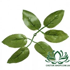 Лист розы 6-ка темный, 19см